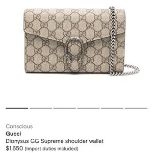 DIONYSUS GG SUPREME CHAIN WALLET - preowned - good condition